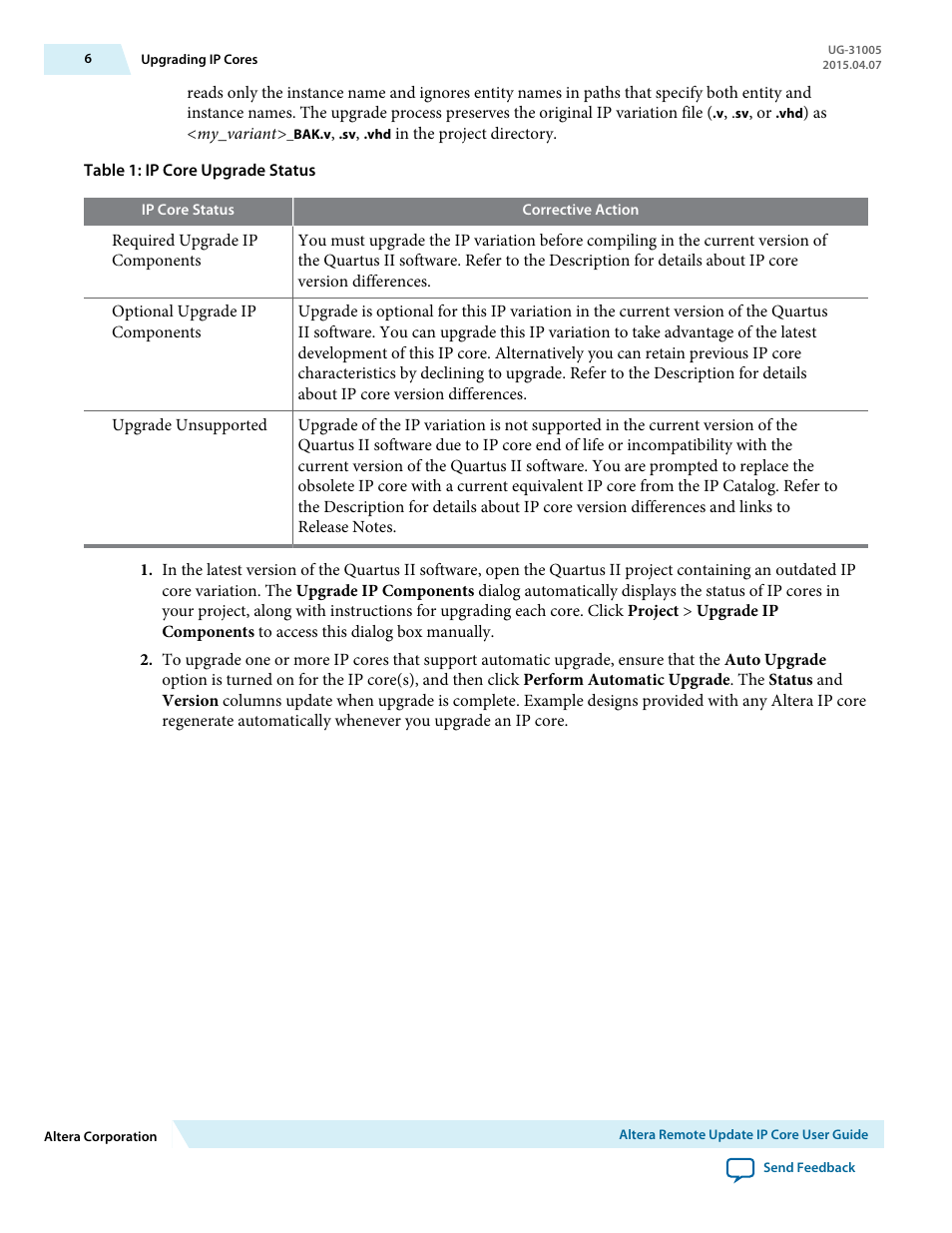 Altera Remote Update IP Core User Manual | Page 6 / 43