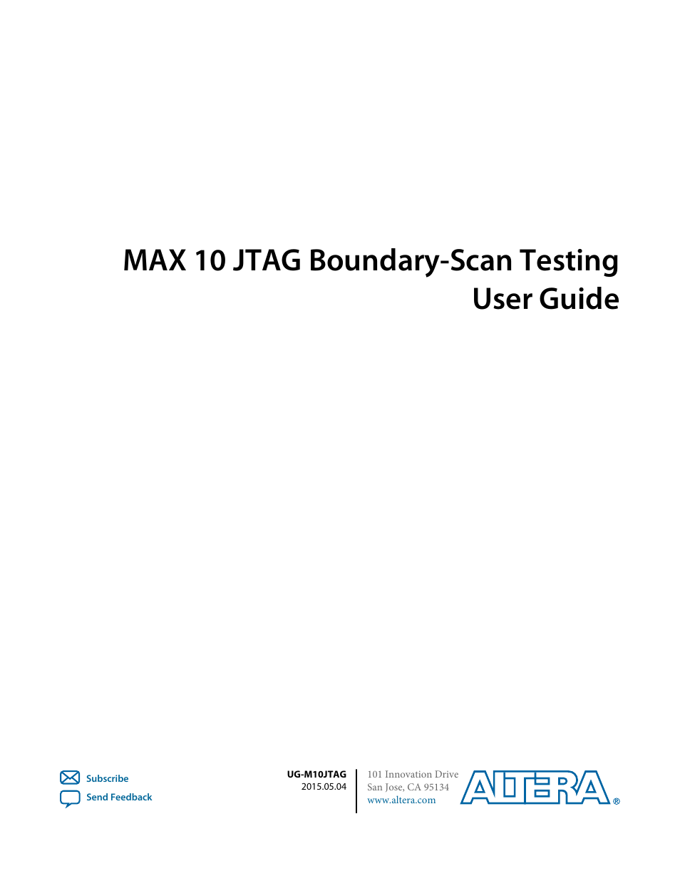 Altera MAX 10 JTAG User Manual | 15 pages