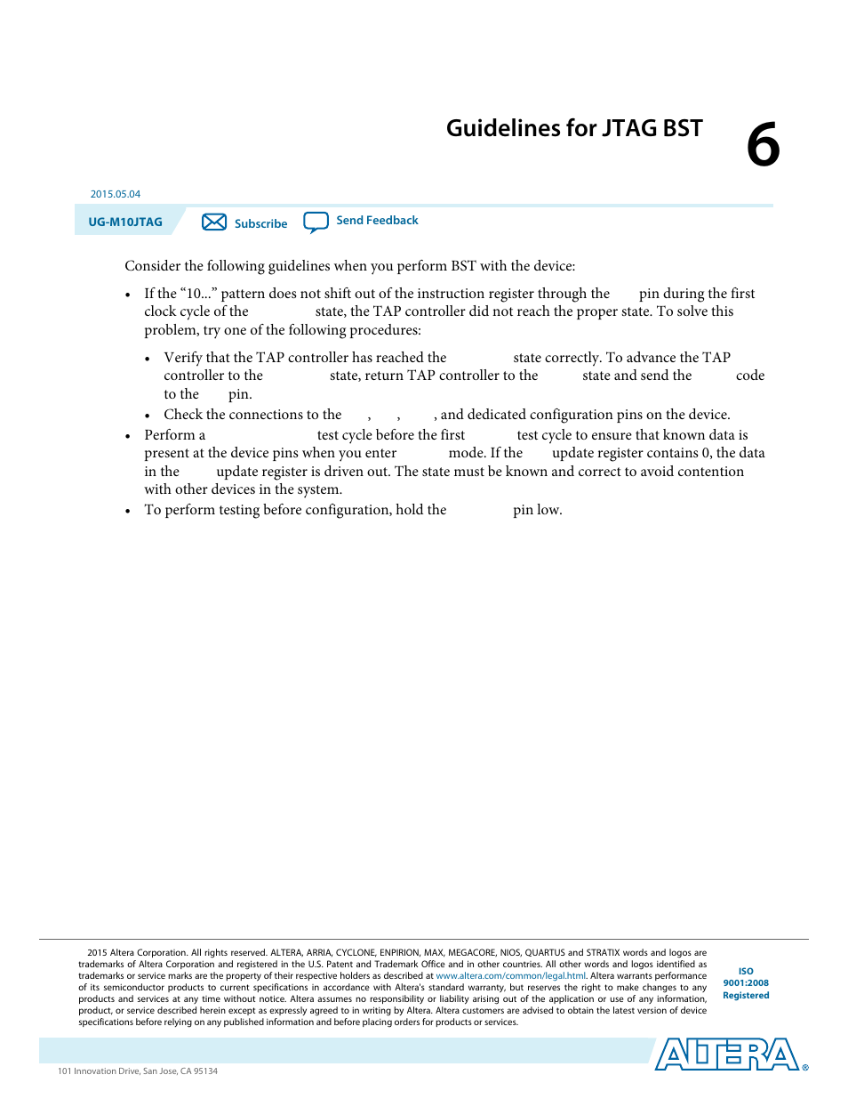 Guidelines for jtag bst, Guidelines for jtag bst -1 | Altera MAX 10 JTAG User Manual | Page 13 / 15