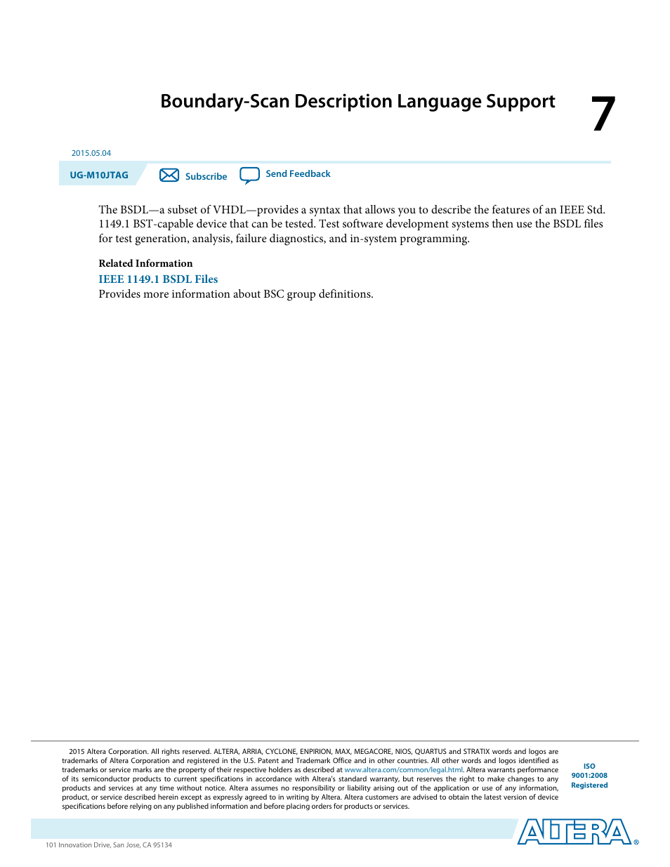 Boundary-scan description language support, Boundary-scan description language support -1 | Altera MAX 10 JTAG User Manual | Page 14 / 15
