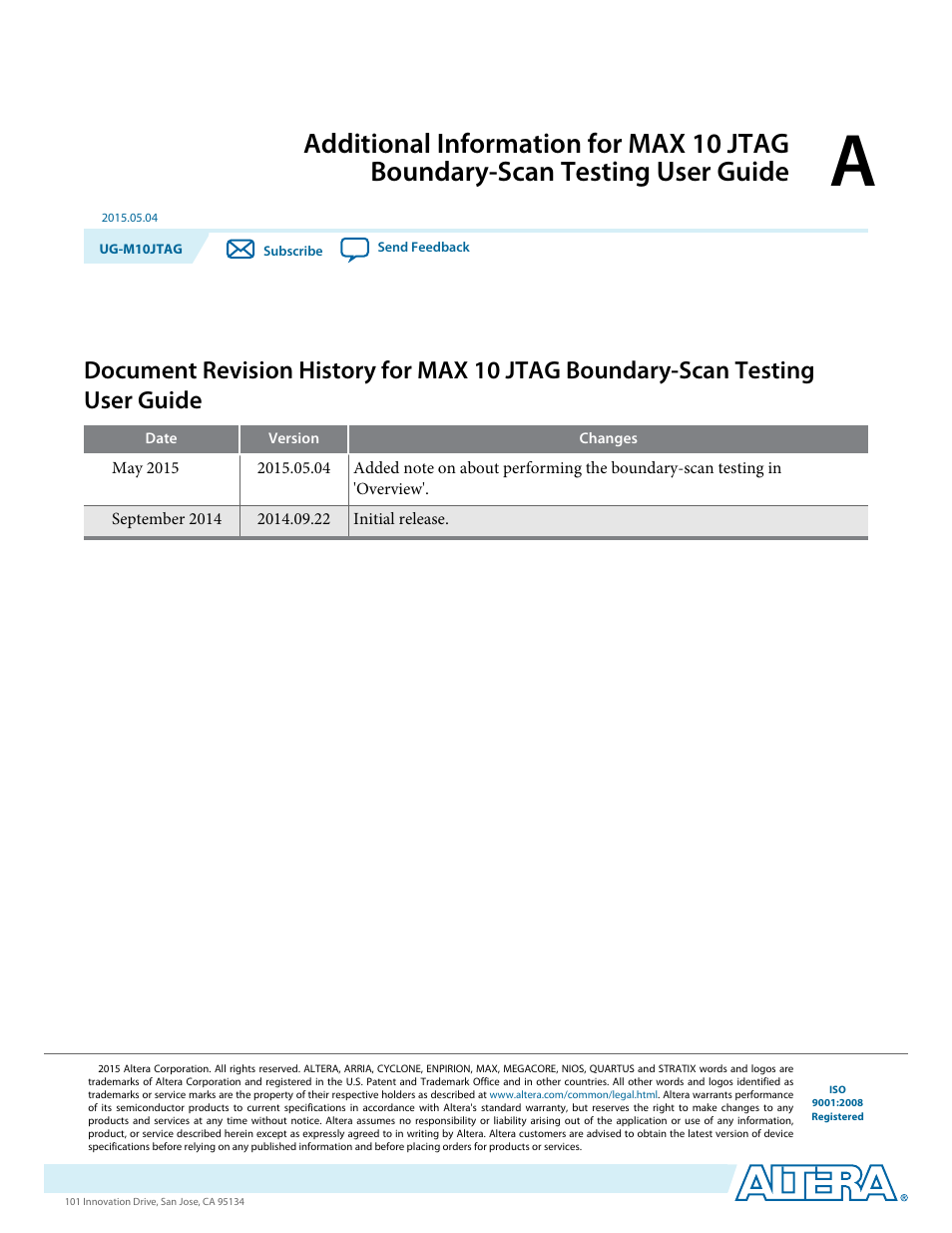 Altera MAX 10 JTAG User Manual | Page 15 / 15