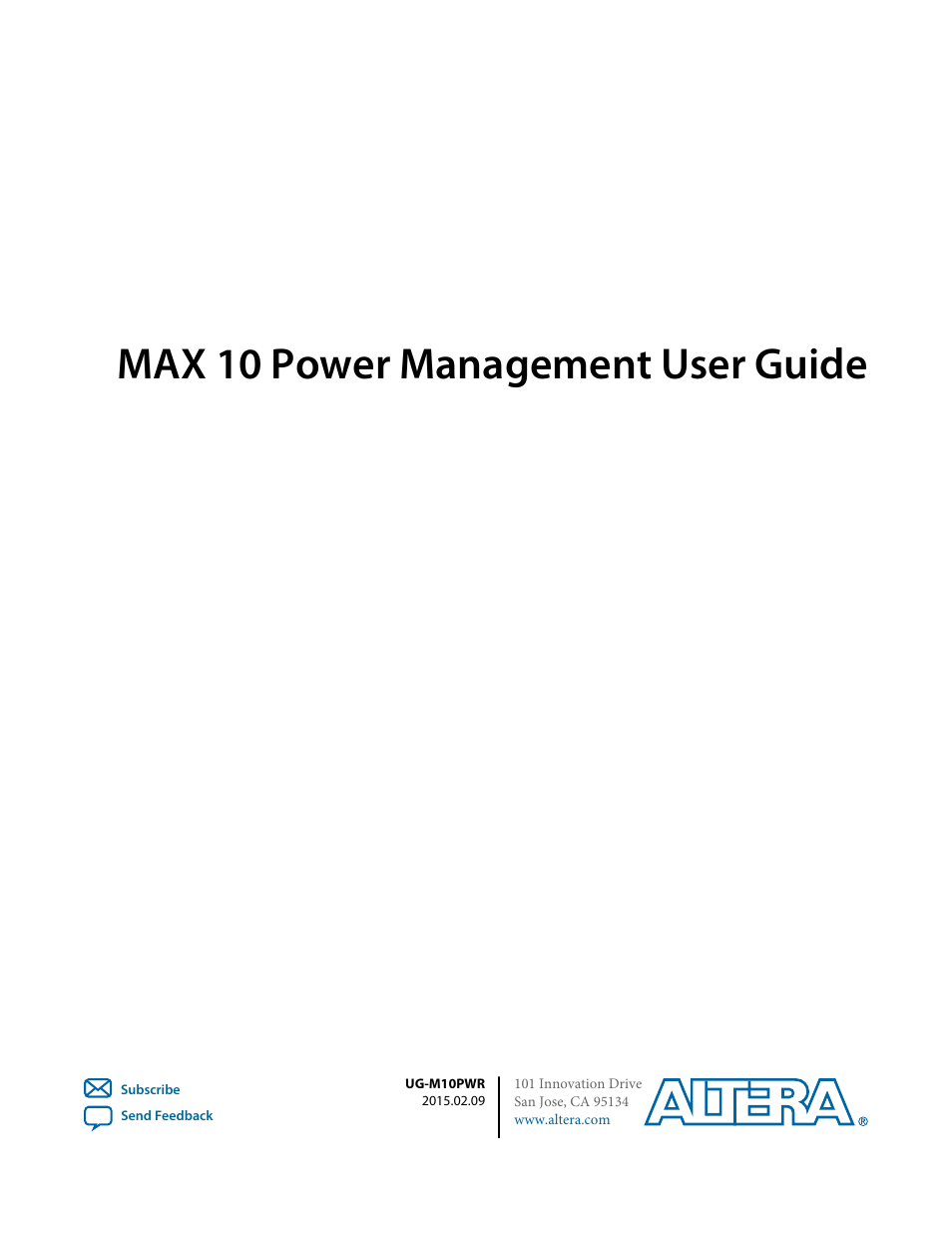 Altera MAX 10 Power User Manual | 21 pages