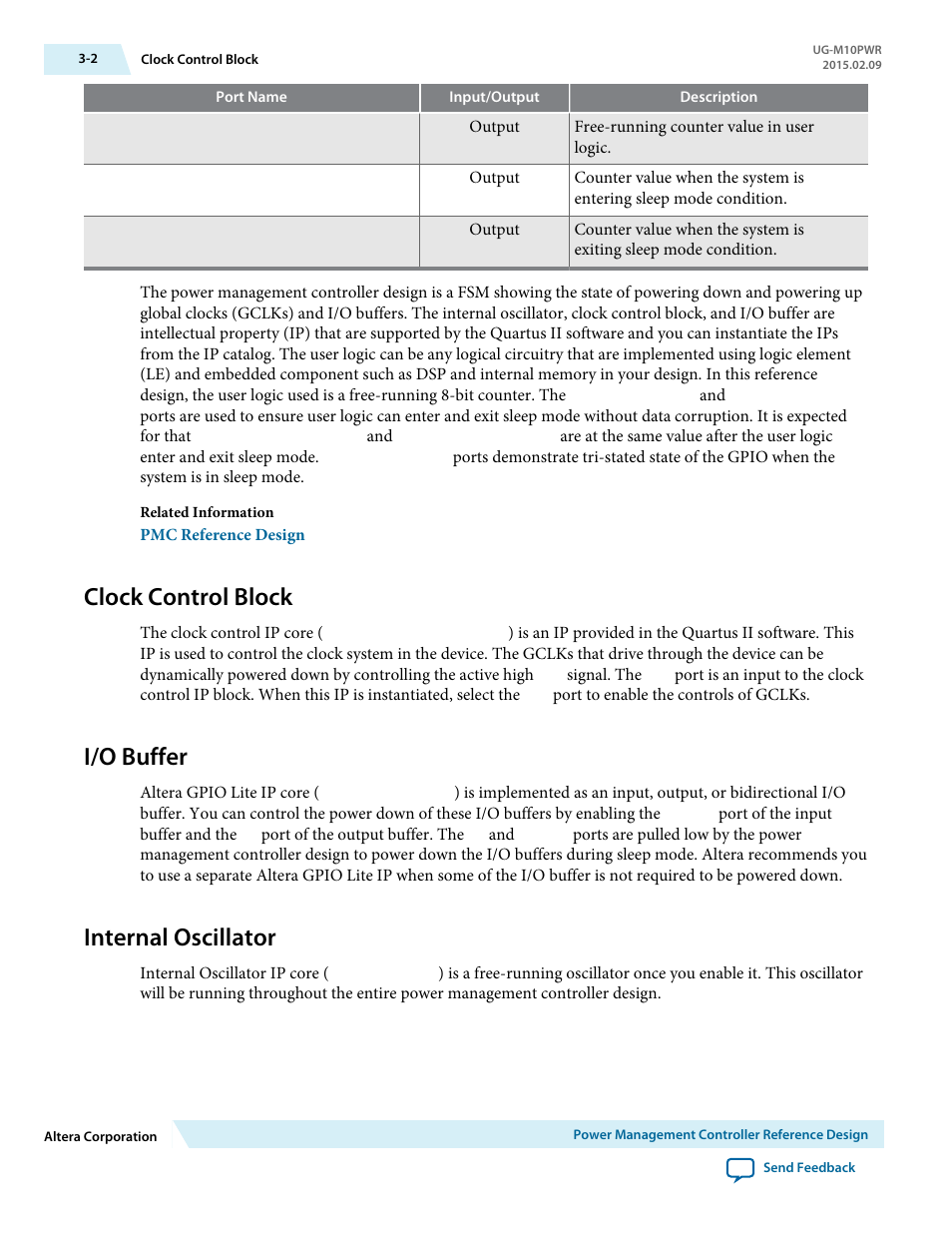 Clock control block, I/o buffer, Internal oscillator | Clock control block -2, I/o buffer -2, Internal oscillator -2 | Altera MAX 10 Power User Manual | Page 15 / 21