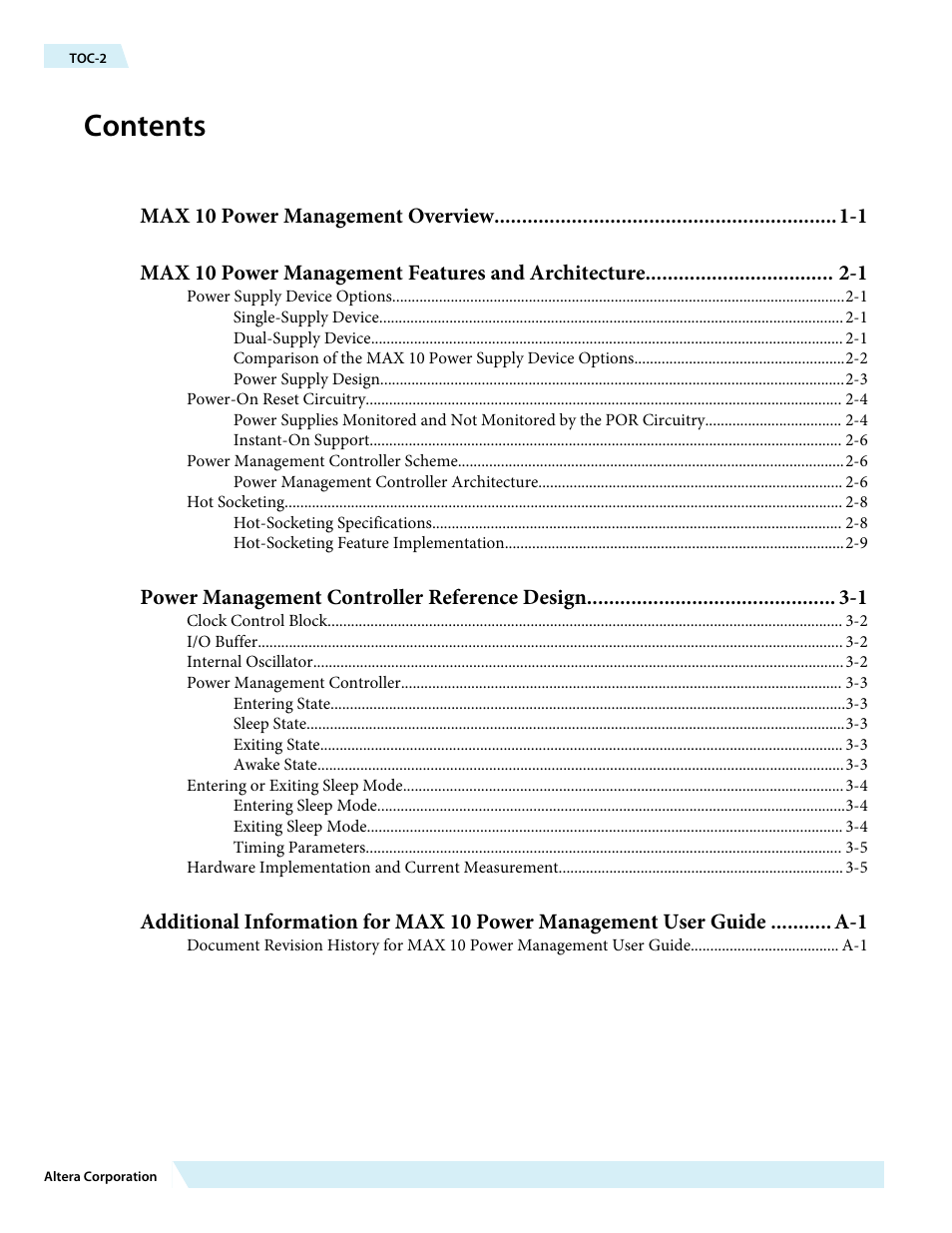 Altera MAX 10 Power User Manual | Page 2 / 21