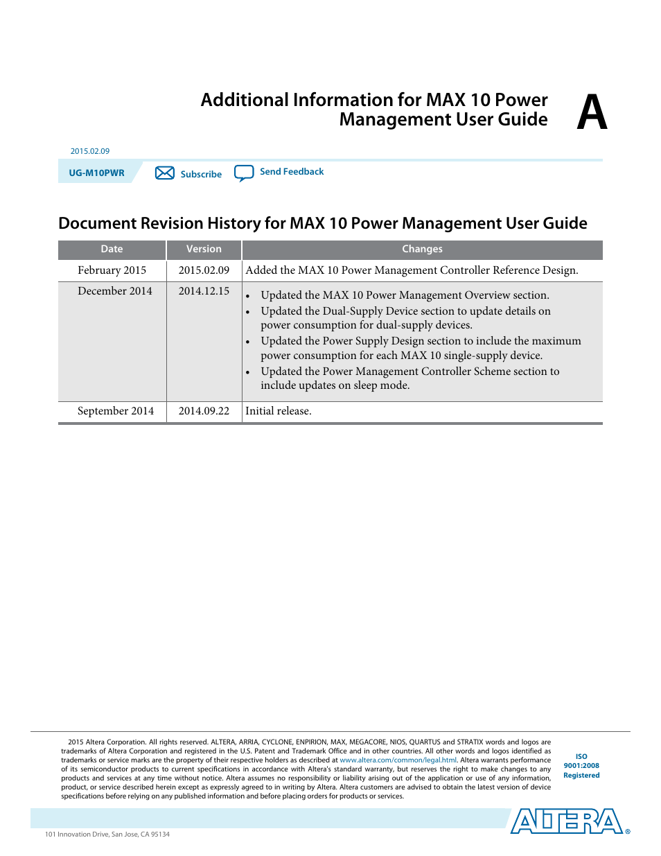 Altera MAX 10 Power User Manual | Page 21 / 21
