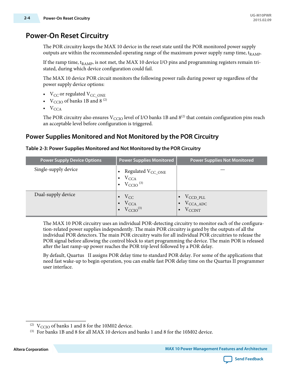 Power-on reset circuitry, Power-on reset circuitry -4 | Altera MAX 10 Power User Manual | Page 7 / 21