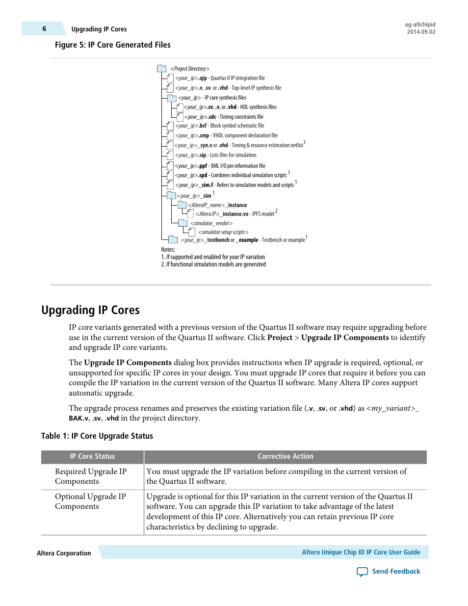 Upgrading ip cores | Altera Unique Chip ID User Manual | Page 6 / 12