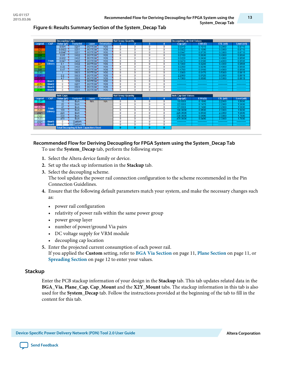 Stackup | Altera Device-Specific Power Delivery Network User Manual | Page 13 / 28