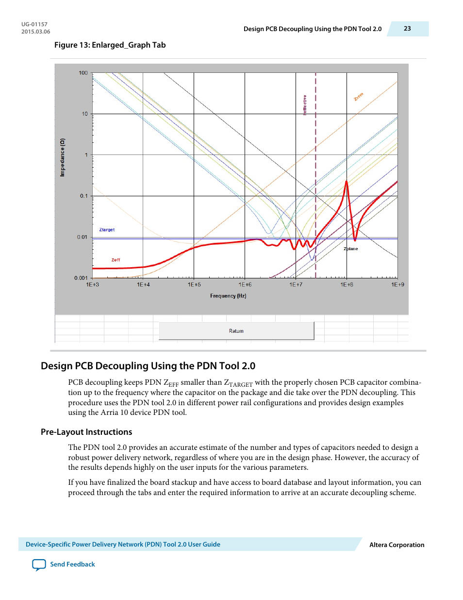 Design pcb decoupling using the pdn tool 2.0, Pre-layout instructions | Altera Device-Specific Power Delivery Network User Manual | Page 23 / 28