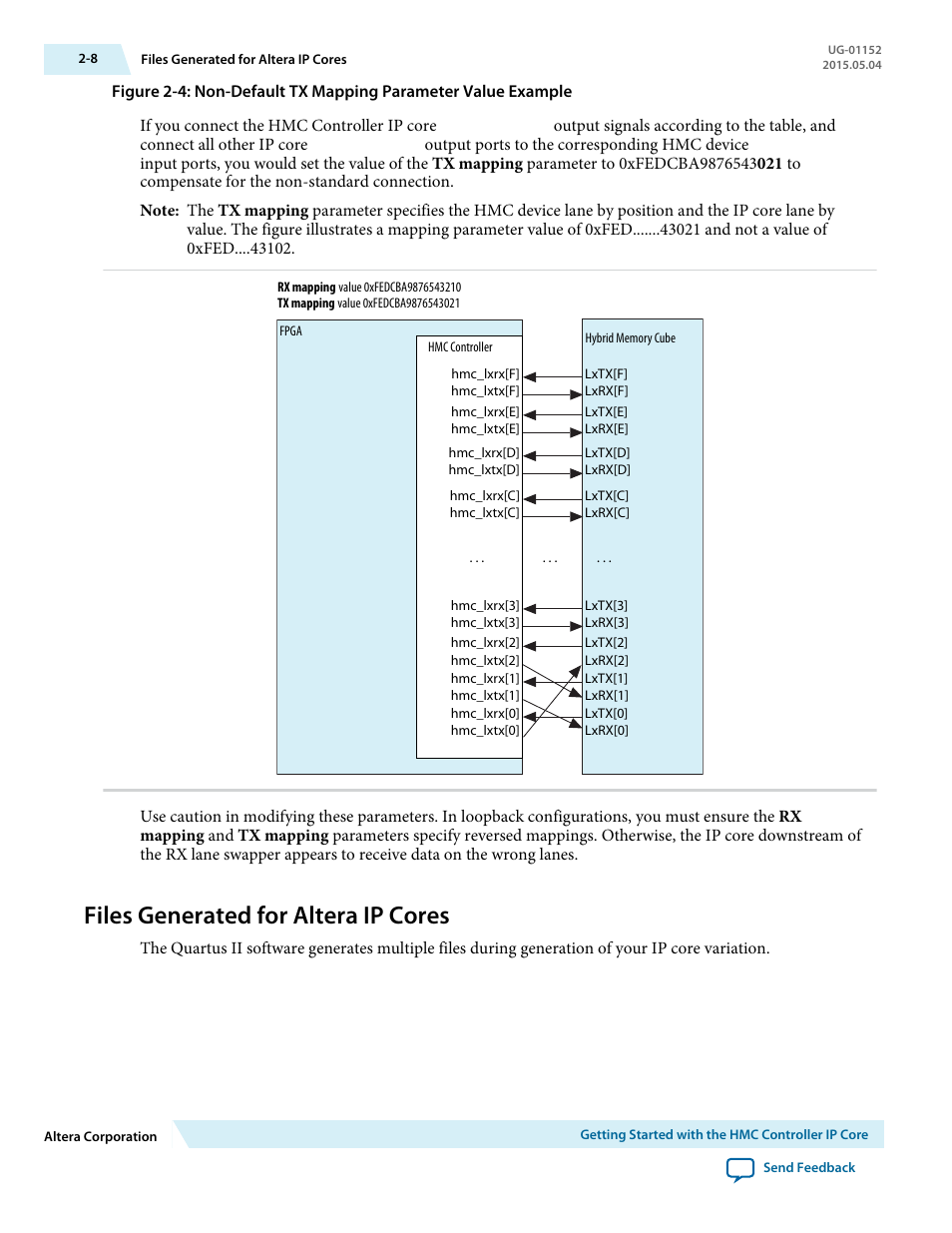 Files generated for altera ip cores, Files generated for altera ip cores -8 | Altera Hybrid Memory Cube Controller User Manual | Page 17 / 69