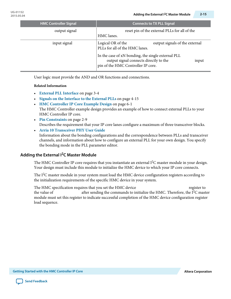 Adding the external i2c master module | Altera Hybrid Memory Cube Controller User Manual | Page 24 / 69