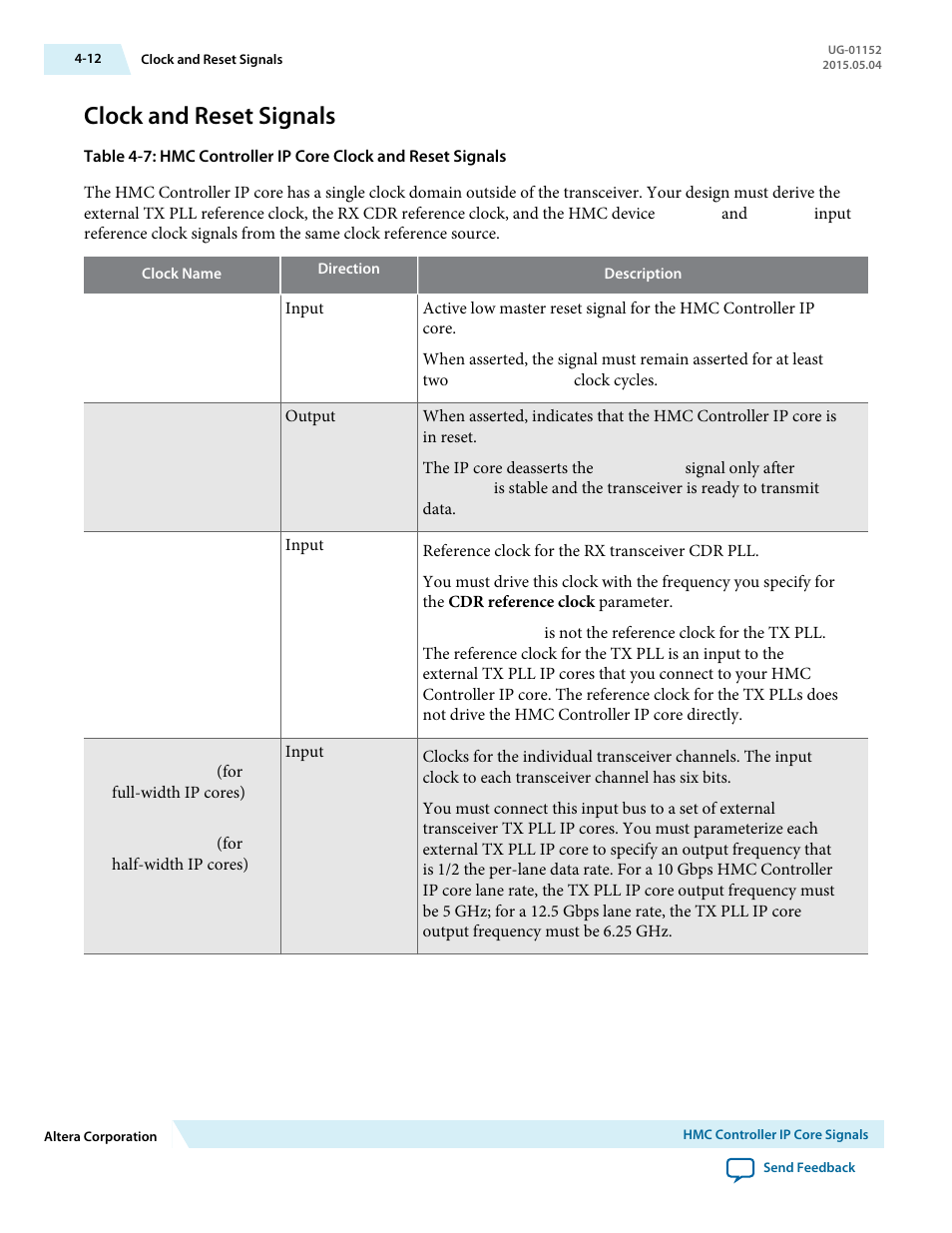 Clock and reset signals, Clock and reset signals -12 | Altera Hybrid Memory Cube Controller User Manual | Page 49 / 69