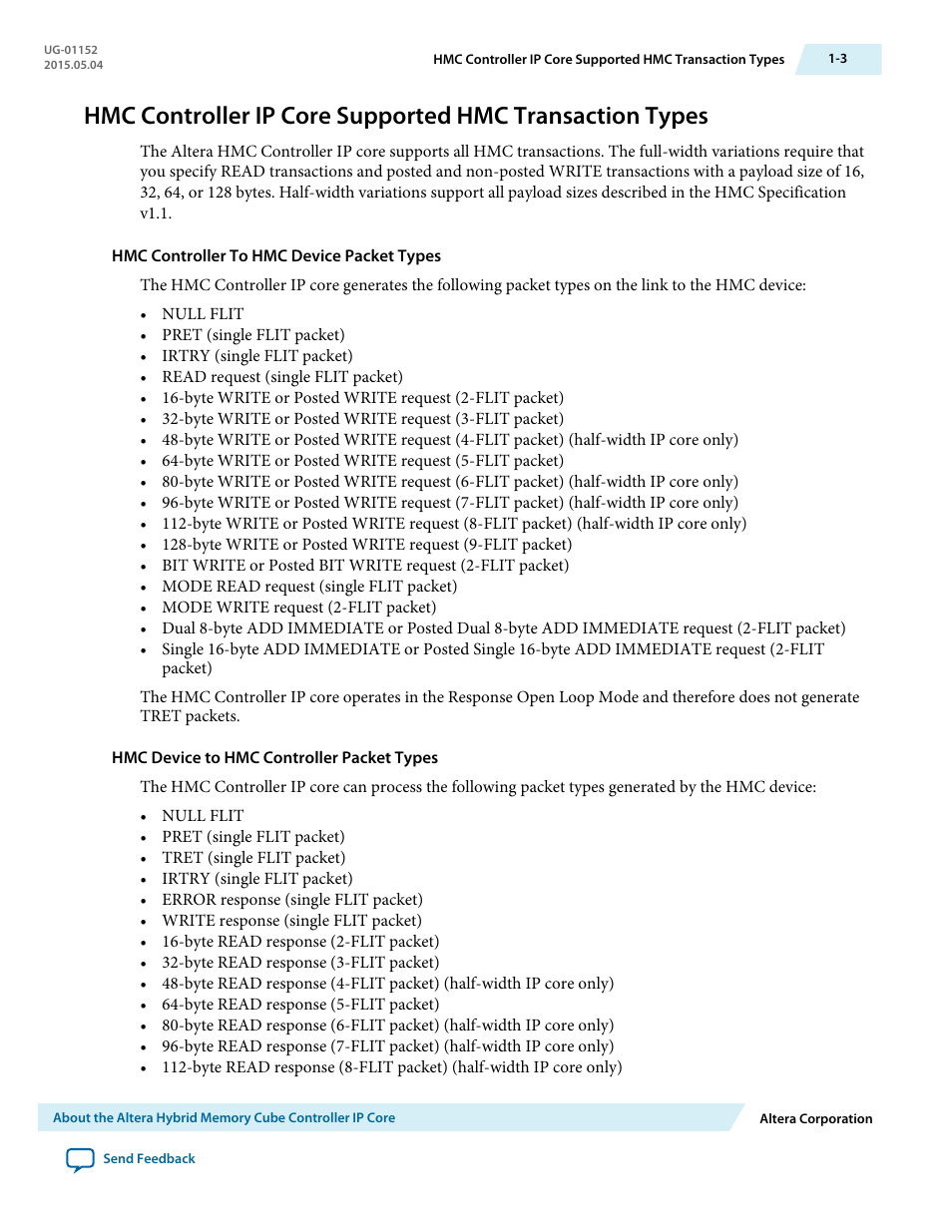 Altera Hybrid Memory Cube Controller User Manual | Page 6 / 69