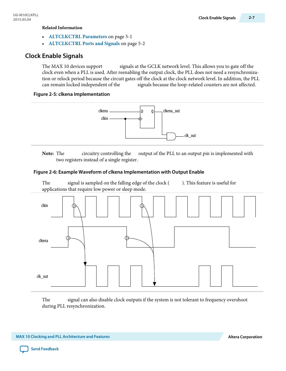 Clock enable signals, Clock enable signals -7 | Altera MAX 10 Clocking and PLL User Manual | Page 13 / 86