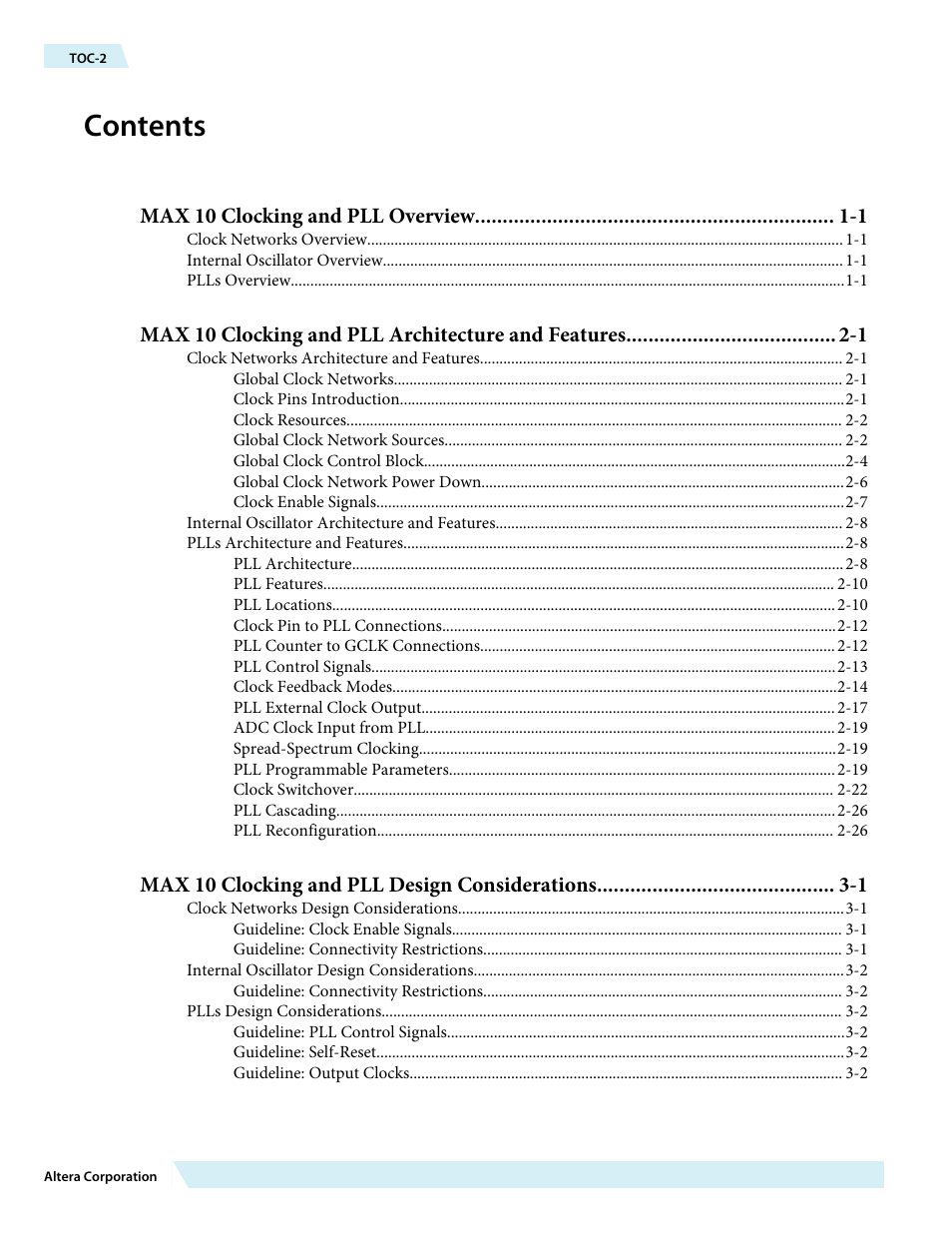 Altera MAX 10 Clocking and PLL User Manual | Page 2 / 86
