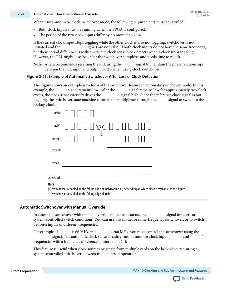 Automatic switchover with manual override | Altera MAX 10 Clocking and PLL User Manual | Page 30 / 86