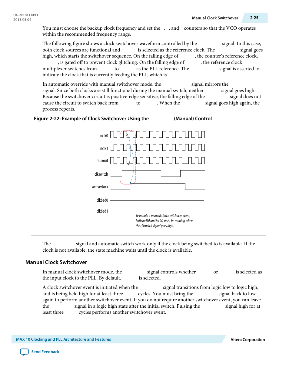 Manual clock switchover | Altera MAX 10 Clocking and PLL User Manual | Page 31 / 86