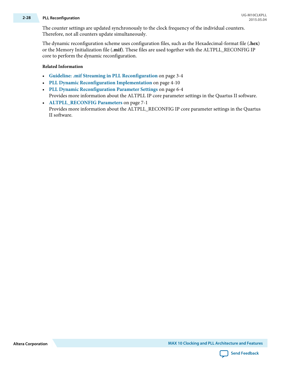 Altera MAX 10 Clocking and PLL User Manual | Page 34 / 86
