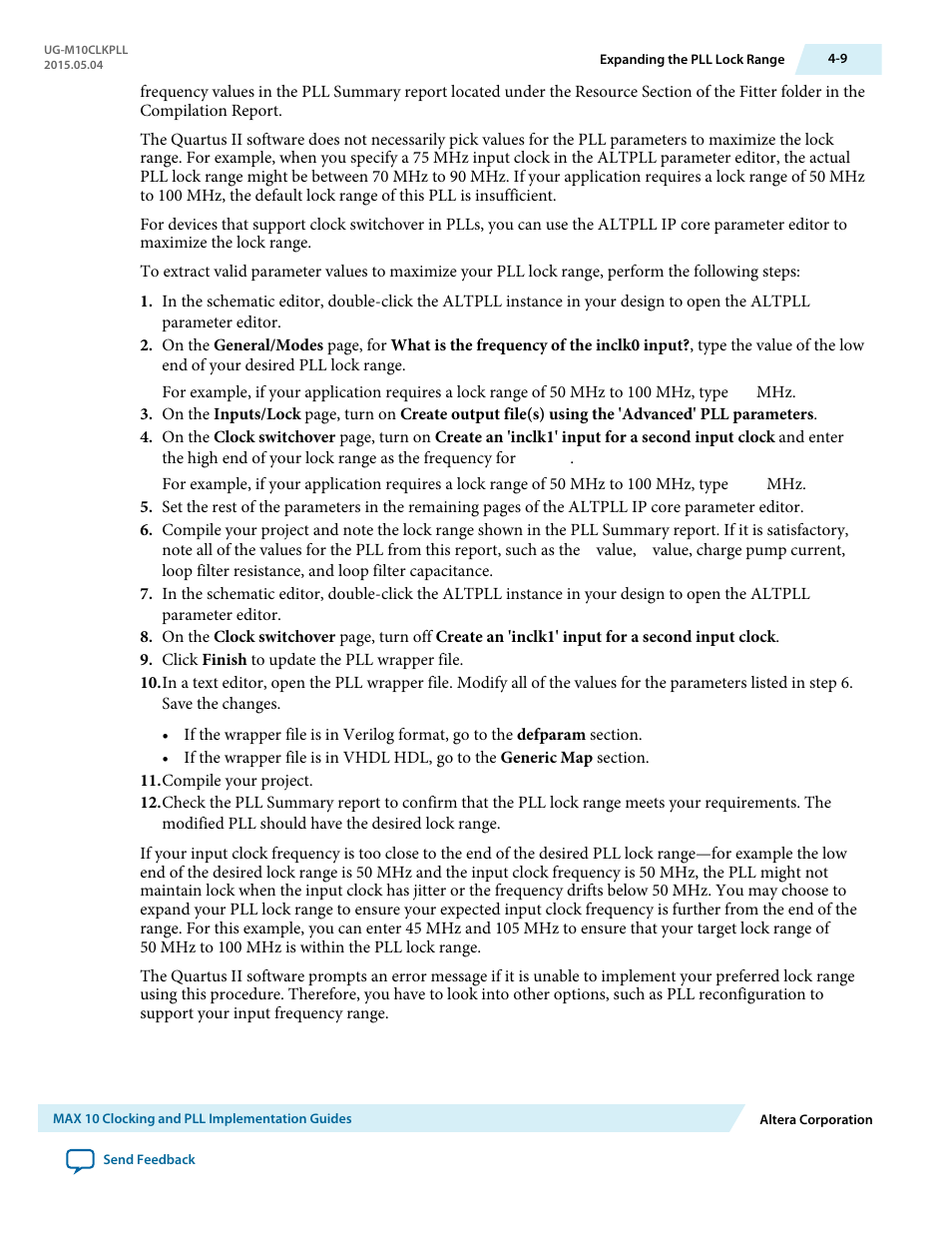 Altera MAX 10 Clocking and PLL User Manual | Page 47 / 86