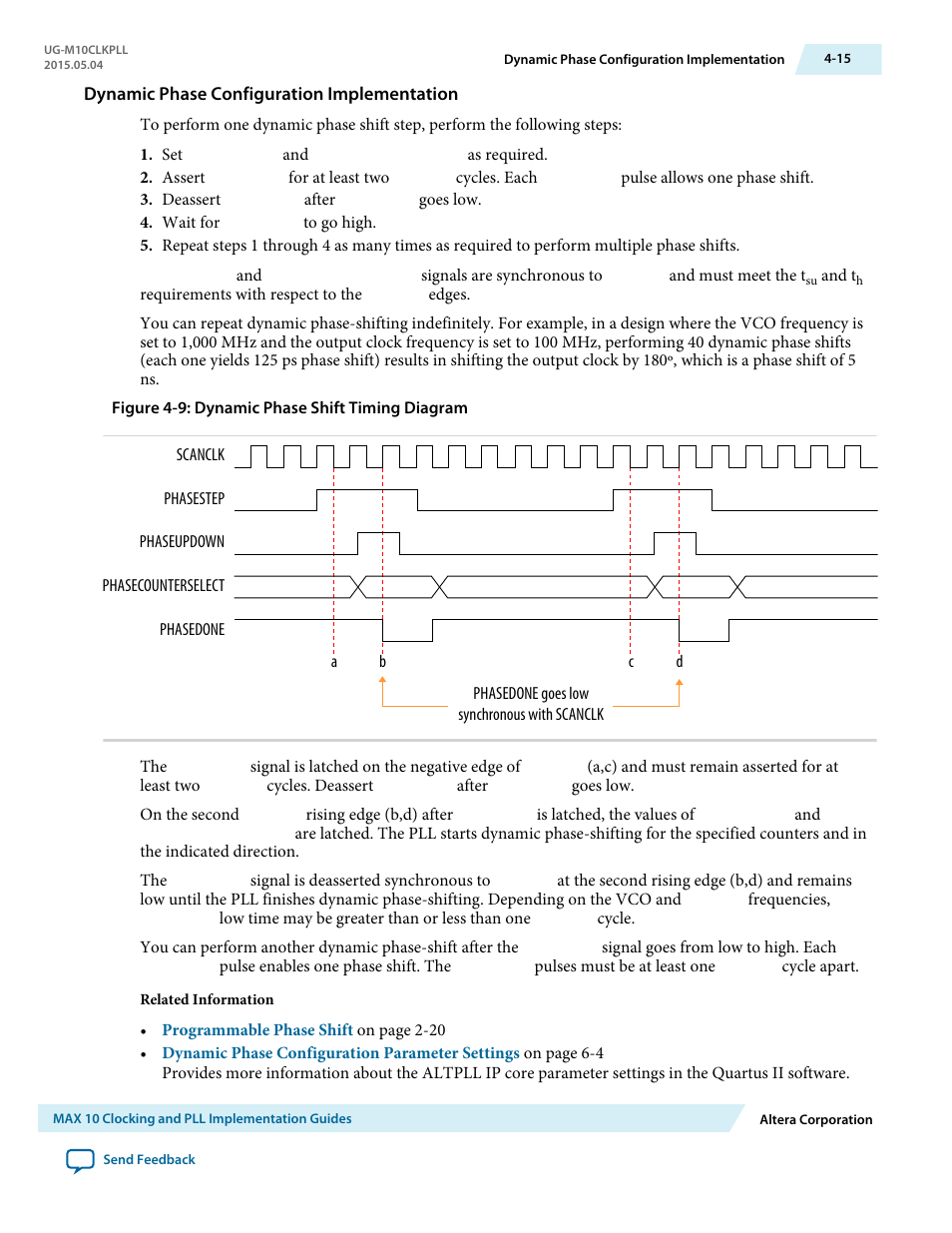 Dynamic phase configuration implementation | Altera MAX 10 Clocking and PLL User Manual | Page 53 / 86