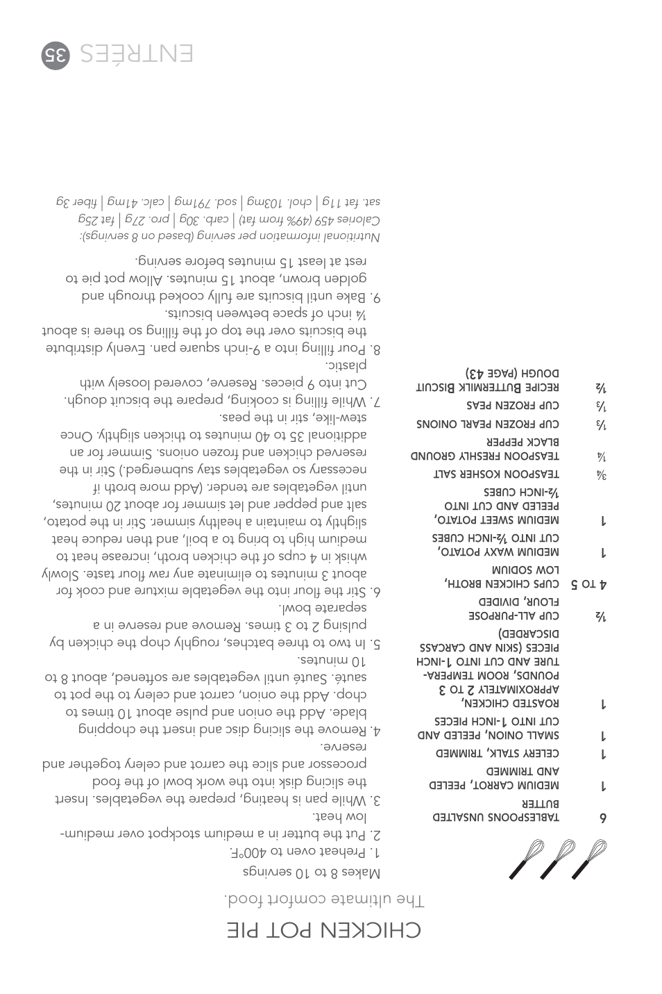 Entrées, Chicken pot pie, The ultimate comfort food | Cuisinart 7-Cup Elite Collection Food Processor MFP-107 Series User Manual | Page 26 / 61