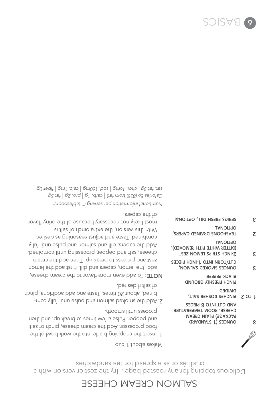 Basics, Salmon cream cheese | Cuisinart 7-Cup Elite Collection Food Processor MFP-107 Series User Manual | Page 55 / 61