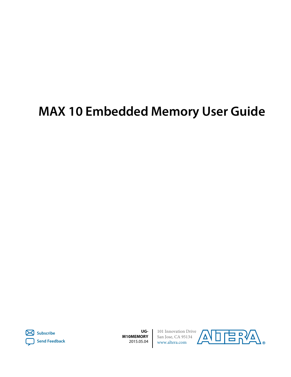 Altera MAX 10 Embedded Memory User Manual | 71 pages