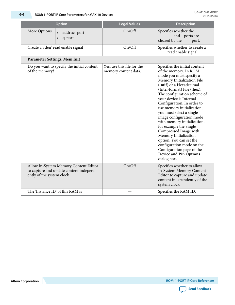Altera MAX 10 Embedded Memory User Manual | Page 51 / 71