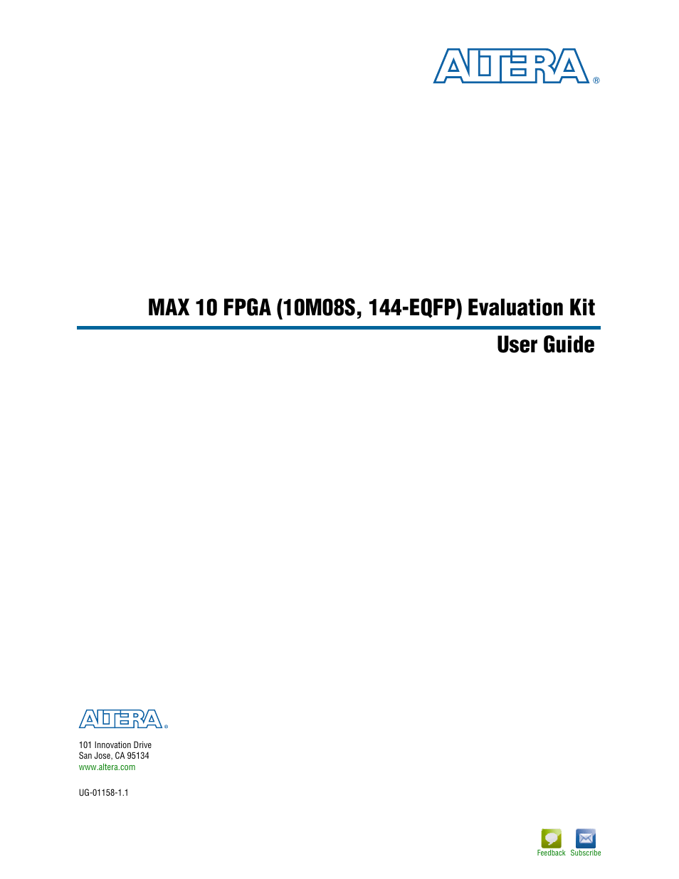 Altera MAX 10 FPGA User Manual | 26 pages