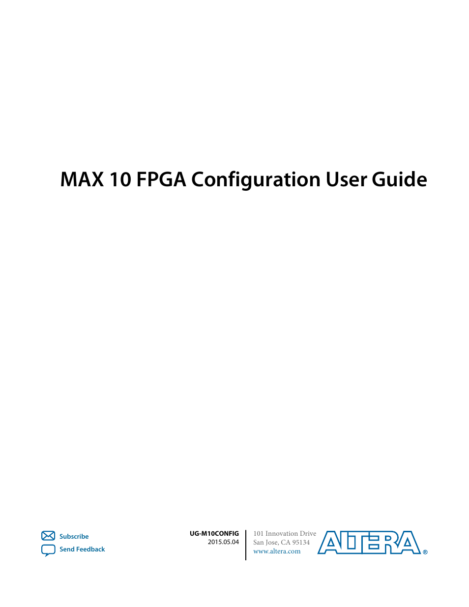 Altera MAX 10 FPGA User Manual | 56 pages