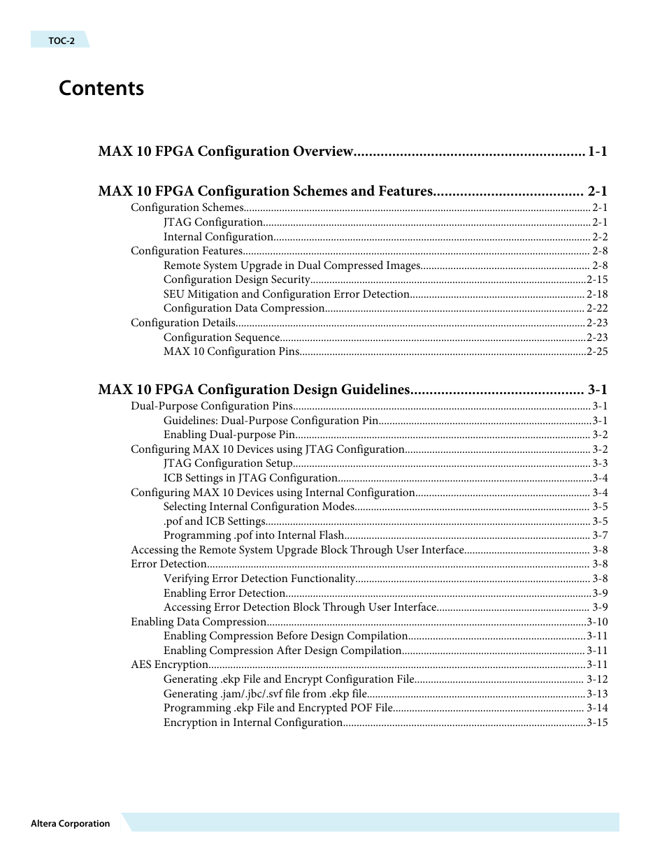 Altera MAX 10 FPGA User Manual | Page 2 / 56