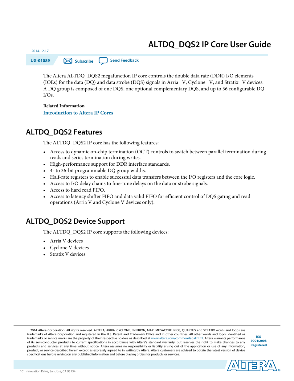 Altera ALTDQ_DQS2 User Manual | 100 pages