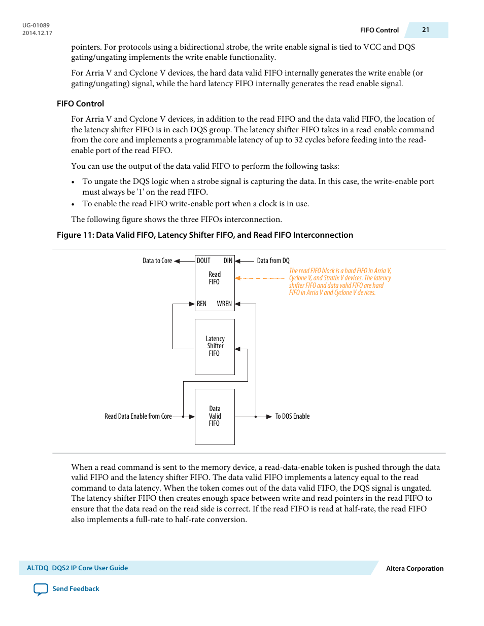 Fifo control | Altera ALTDQ_DQS2 User Manual | Page 21 / 100