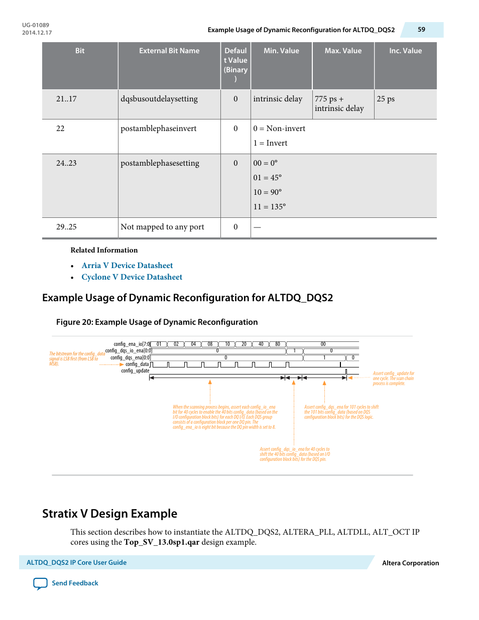 Stratix v design example | Altera ALTDQ_DQS2 User Manual | Page 59 / 100