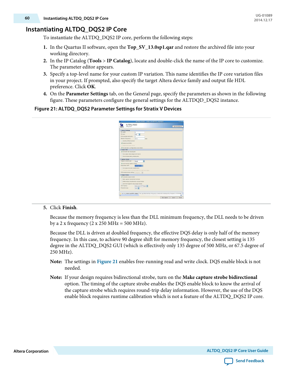 Instantiating altdq_dqs2 ip core | Altera ALTDQ_DQS2 User Manual | Page 60 / 100