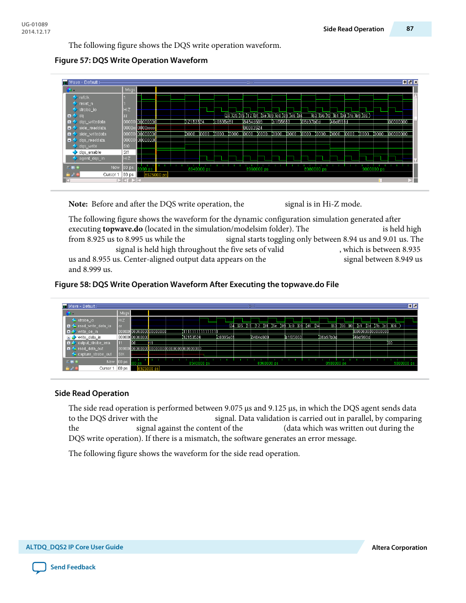 Side read operation | Altera ALTDQ_DQS2 User Manual | Page 87 / 100