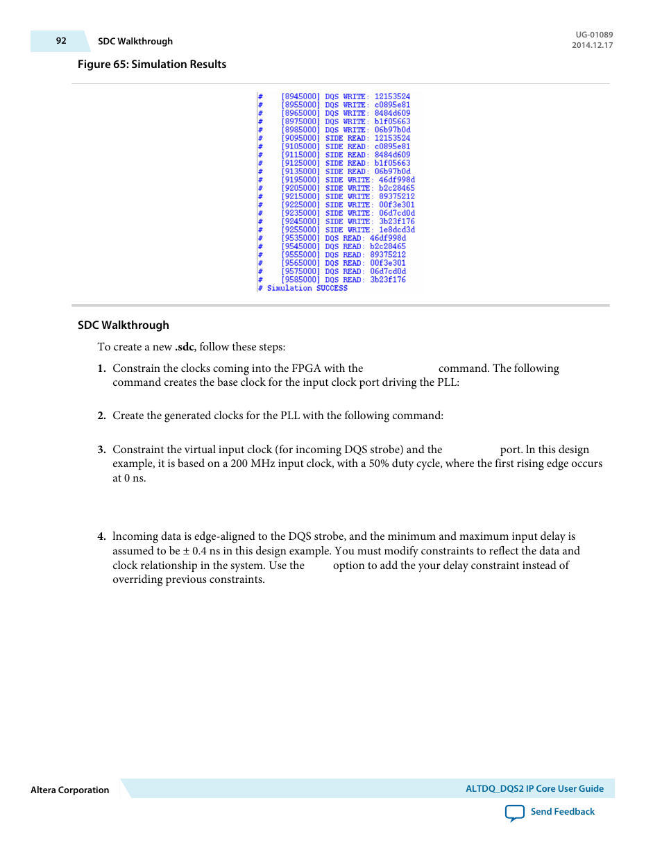 Sdc walkthrough | Altera ALTDQ_DQS2 User Manual | Page 92 / 100