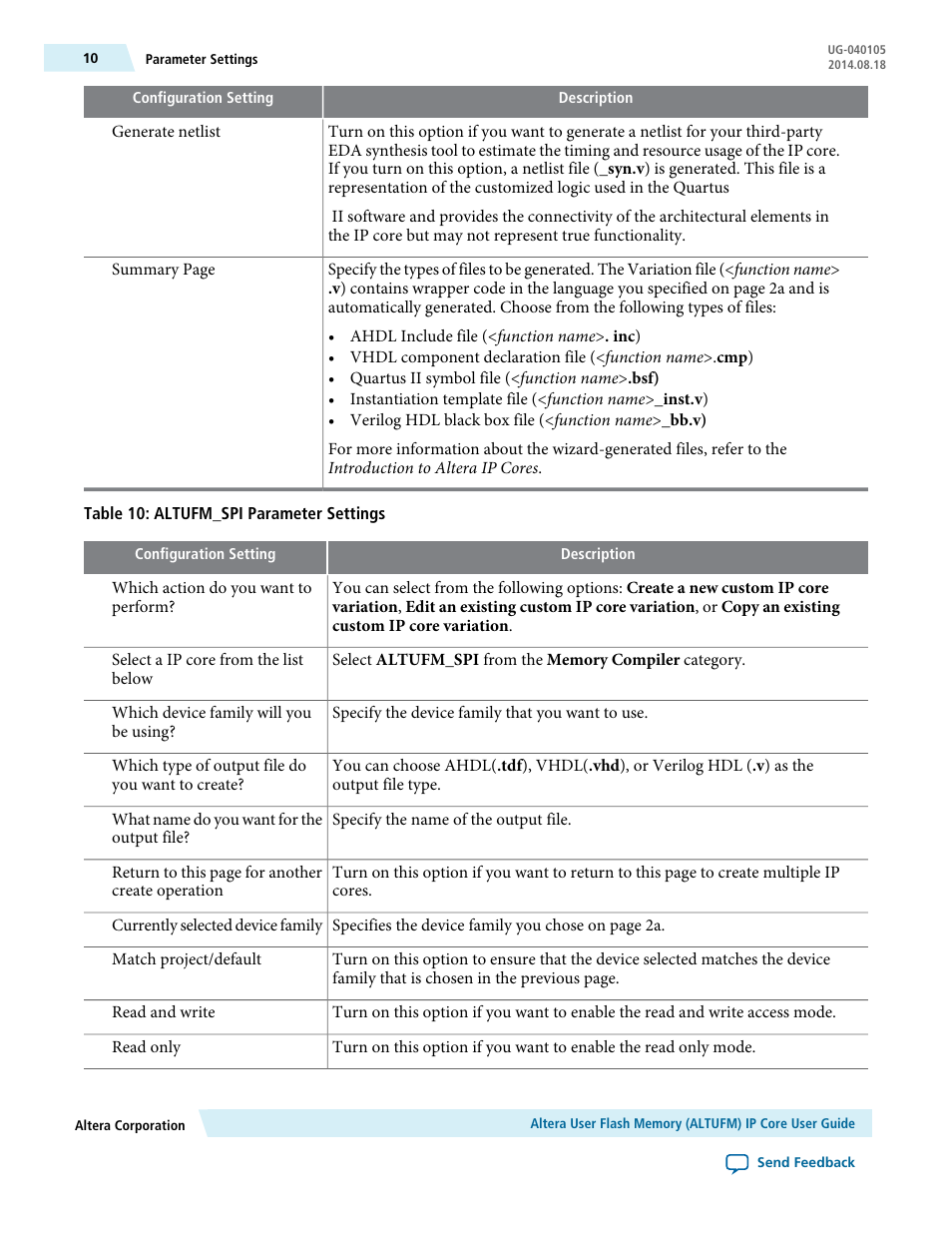 Altera User Flash Memory User Manual | Page 10 / 33