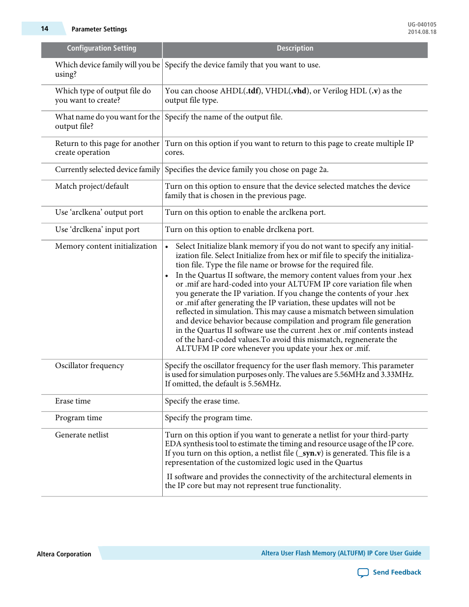 Altera User Flash Memory User Manual | Page 14 / 33