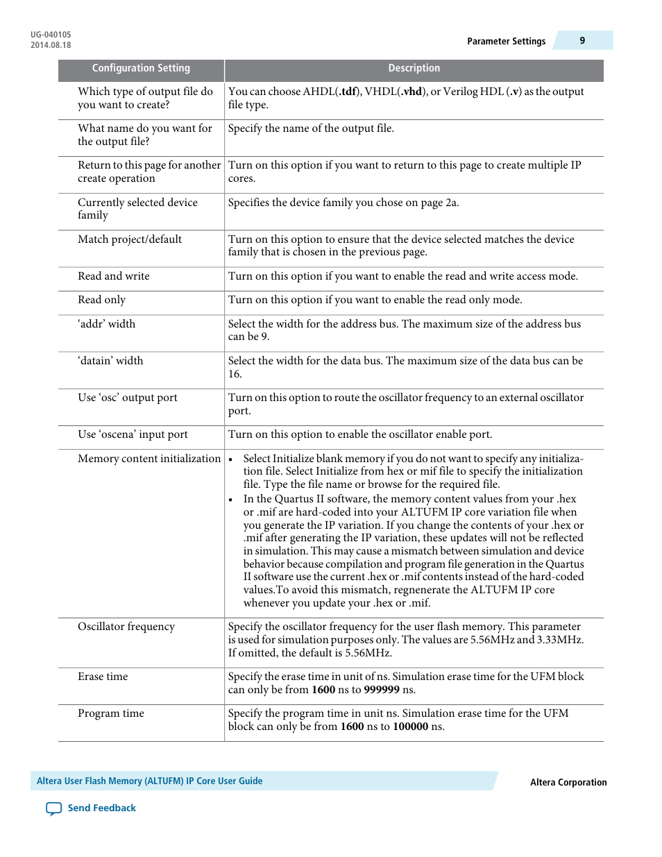 Altera User Flash Memory User Manual | Page 9 / 33