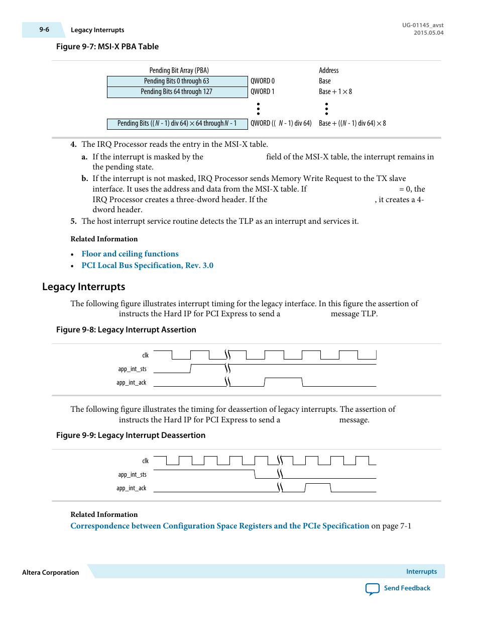 Legacy interrupts, Legacy interrupts -6 | Altera Arria 10 Avalon-ST User Manual | Page 155 / 275
