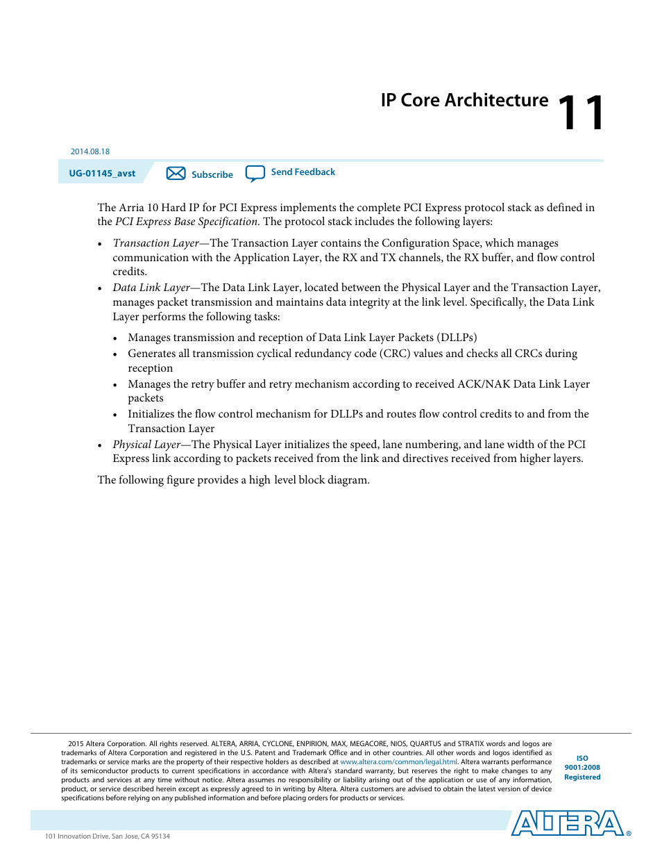 Ip core architecture, Ip core architecture -1 | Altera Arria 10 Avalon-ST User Manual | Page 165 / 275