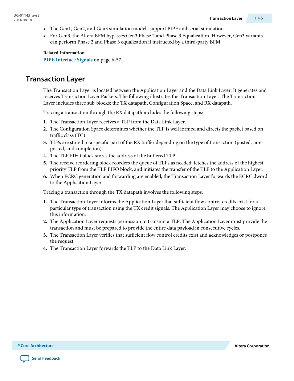 Transaction layer, Transaction layer -5 | Altera Arria 10 Avalon-ST User Manual | Page 169 / 275