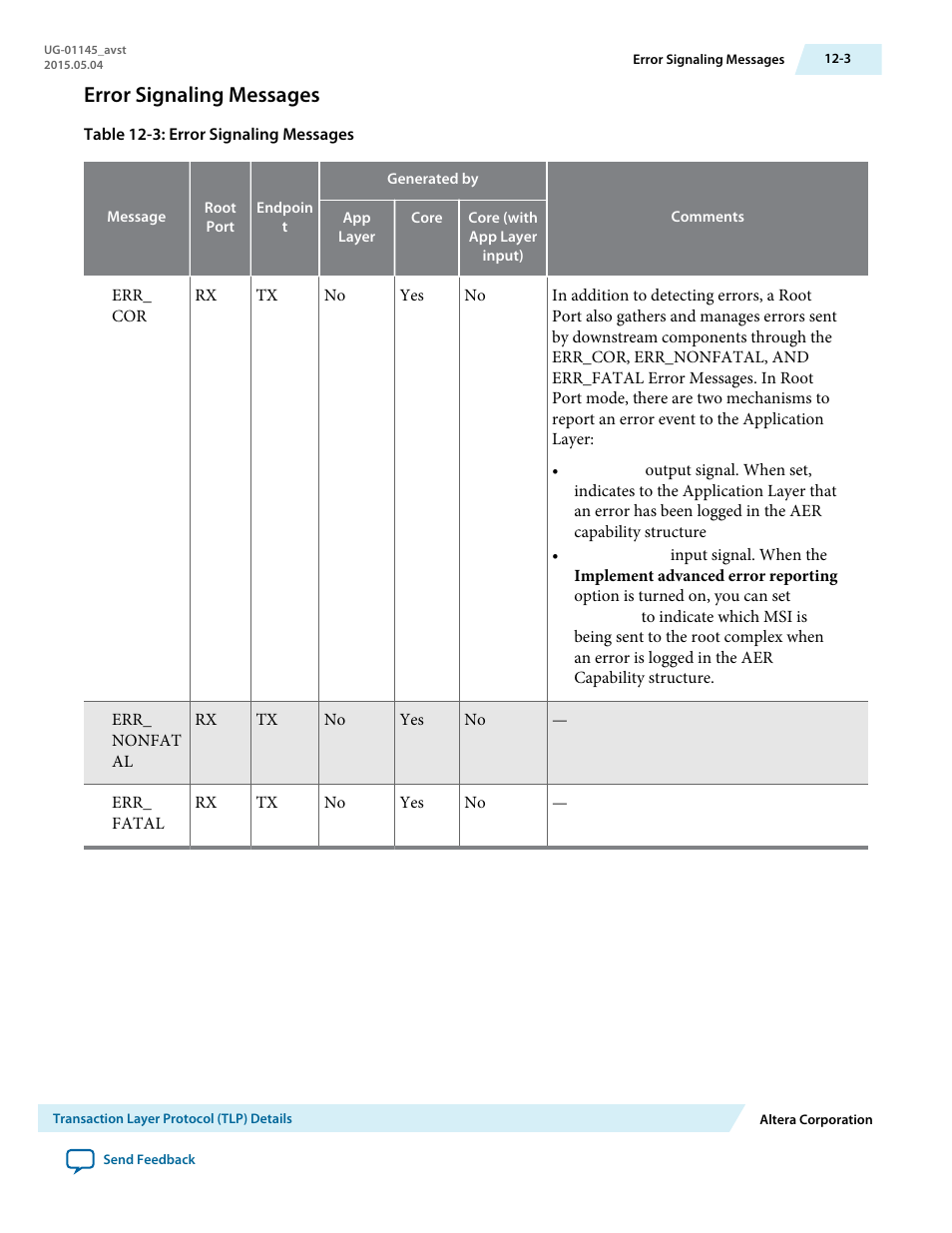 Error signaling messages, Error signaling messages -3 | Altera Arria 10 Avalon-ST User Manual | Page 181 / 275