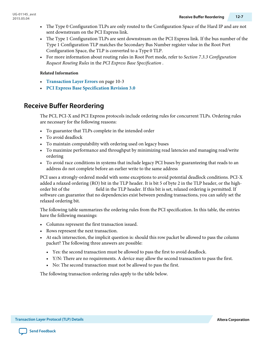 Receive buffer reordering, Receive buffer reordering -7 | Altera Arria 10 Avalon-ST User Manual | Page 185 / 275