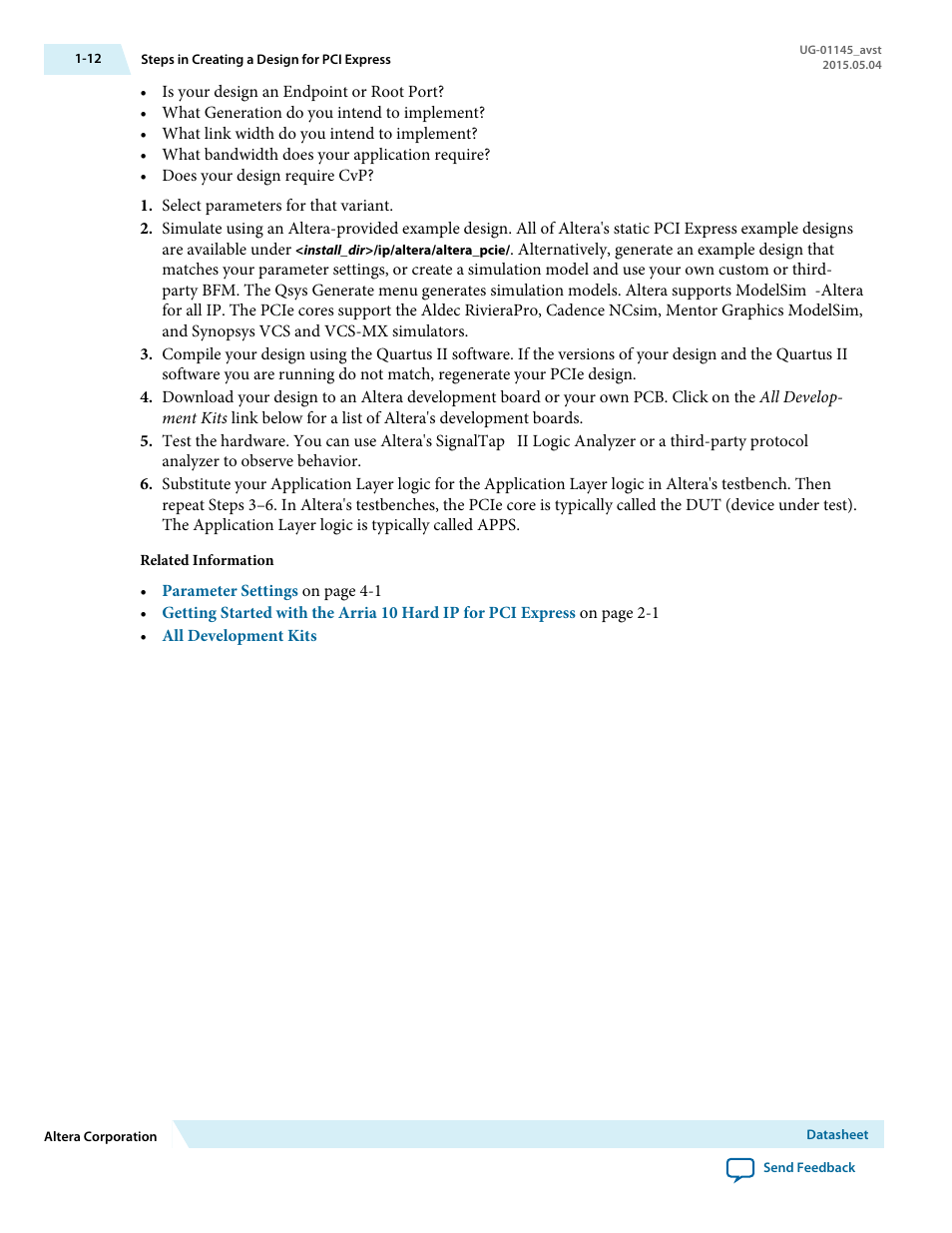Altera Arria 10 Avalon-ST User Manual | Page 19 / 275