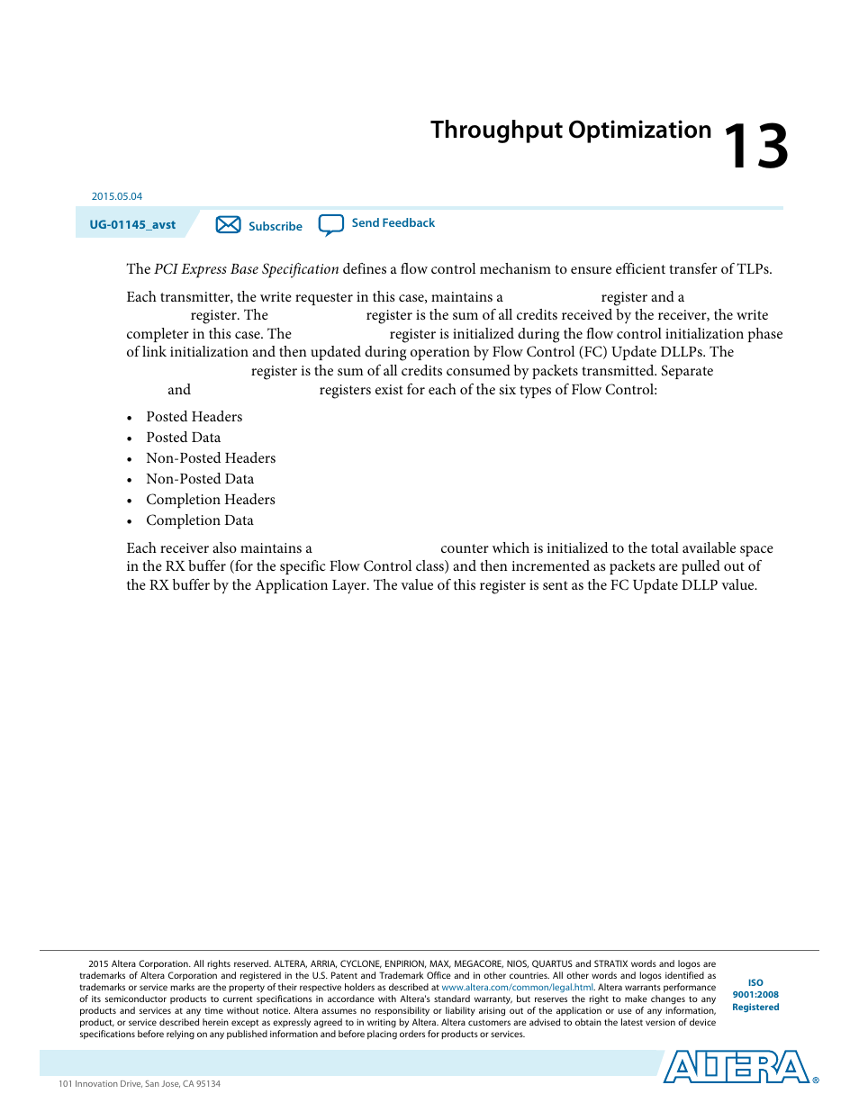 Throughput optimization, Throughput optimization -1 | Altera Arria 10 Avalon-ST User Manual | Page 190 / 275