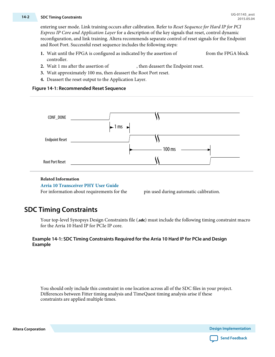 Sdc timing constraints, Sdc timing constraints -2 | Altera Arria 10 Avalon-ST User Manual | Page 195 / 275