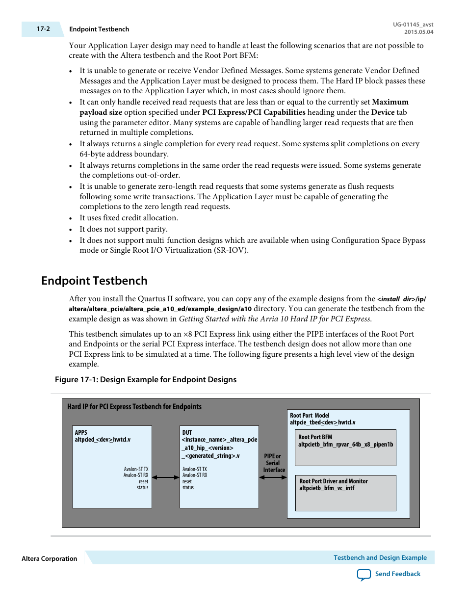 Endpoint testbench, Endpoint testbench -2 | Altera Arria 10 Avalon-ST User Manual | Page 202 / 275