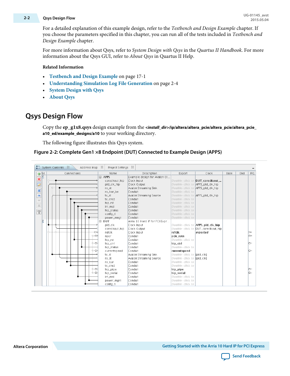 Qsys design flow, Qsys design flow -2 | Altera Arria 10 Avalon-ST User Manual | Page 21 / 275